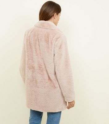 Newlook pink clearance fur coat