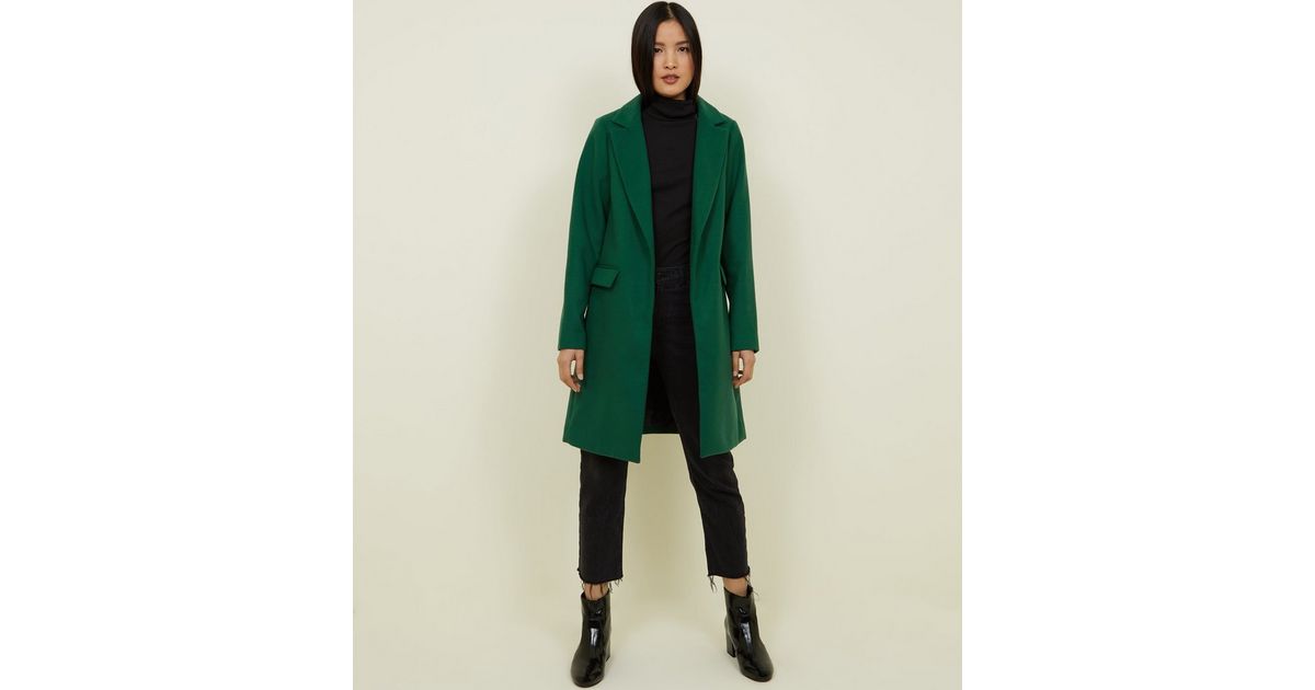 Green Single Breasted Formal Coat | New Look
