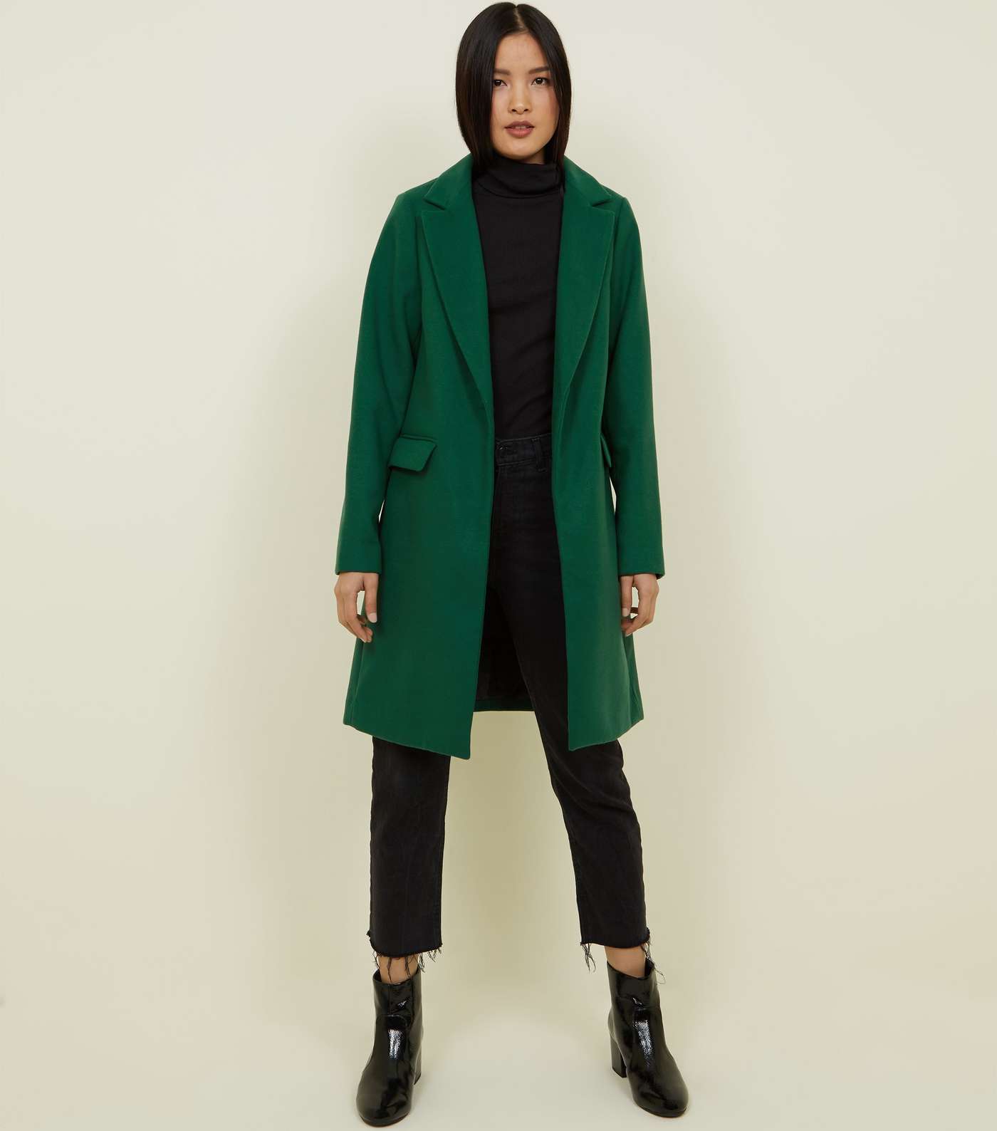 Green Single Breasted Formal Coat
