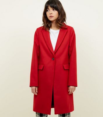 Red Single Breasted Formal Coat New Look