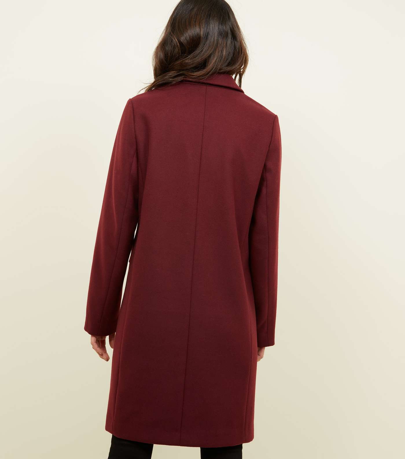 Burgundy Single Breasted Formal Coat  Image 3