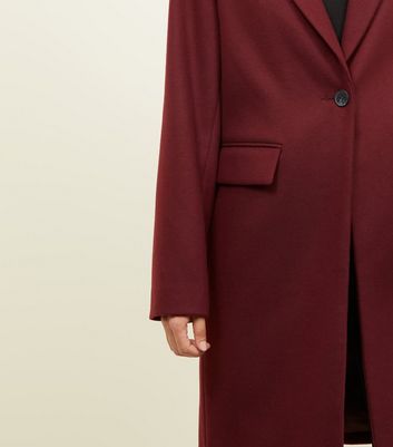 Burgundy single shop breasted formal coat