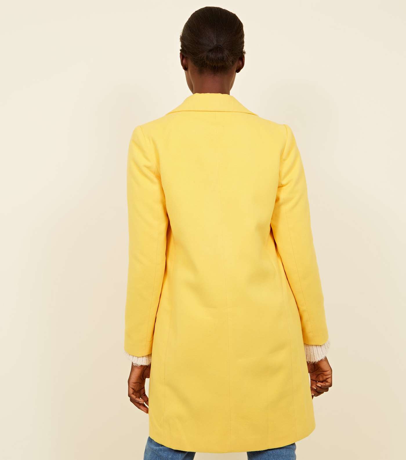 Yellow Single Breasted Formal Coat Image 3