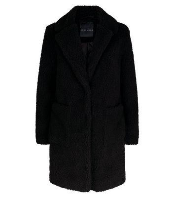 Black quilted 2025 lining teddy coat