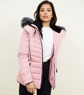 New look pink puffer jacket hotsell