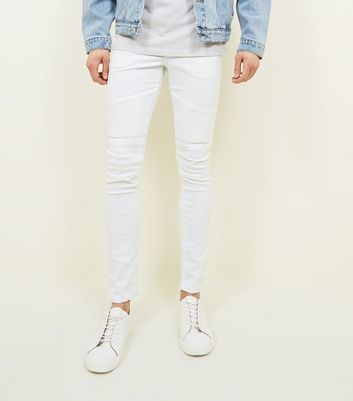 white skinny biker jeans mens