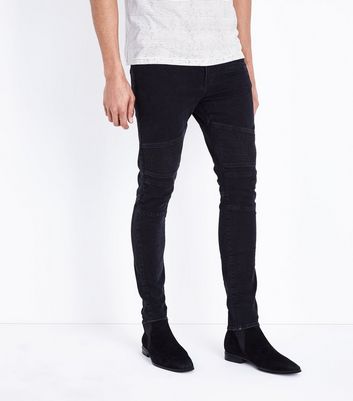 black biker skinny jeans