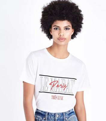 White Le Marais Slogan T-Shirt | New Look