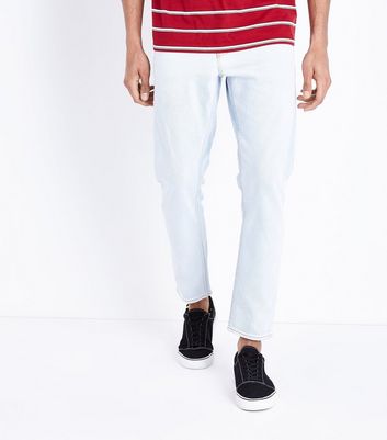 pale blue cropped jeans