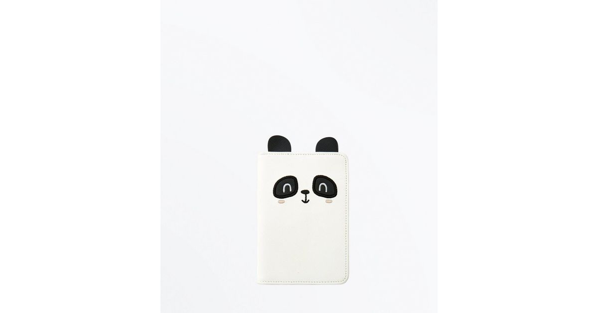 Monochrome Panda Passport Holder | New Look