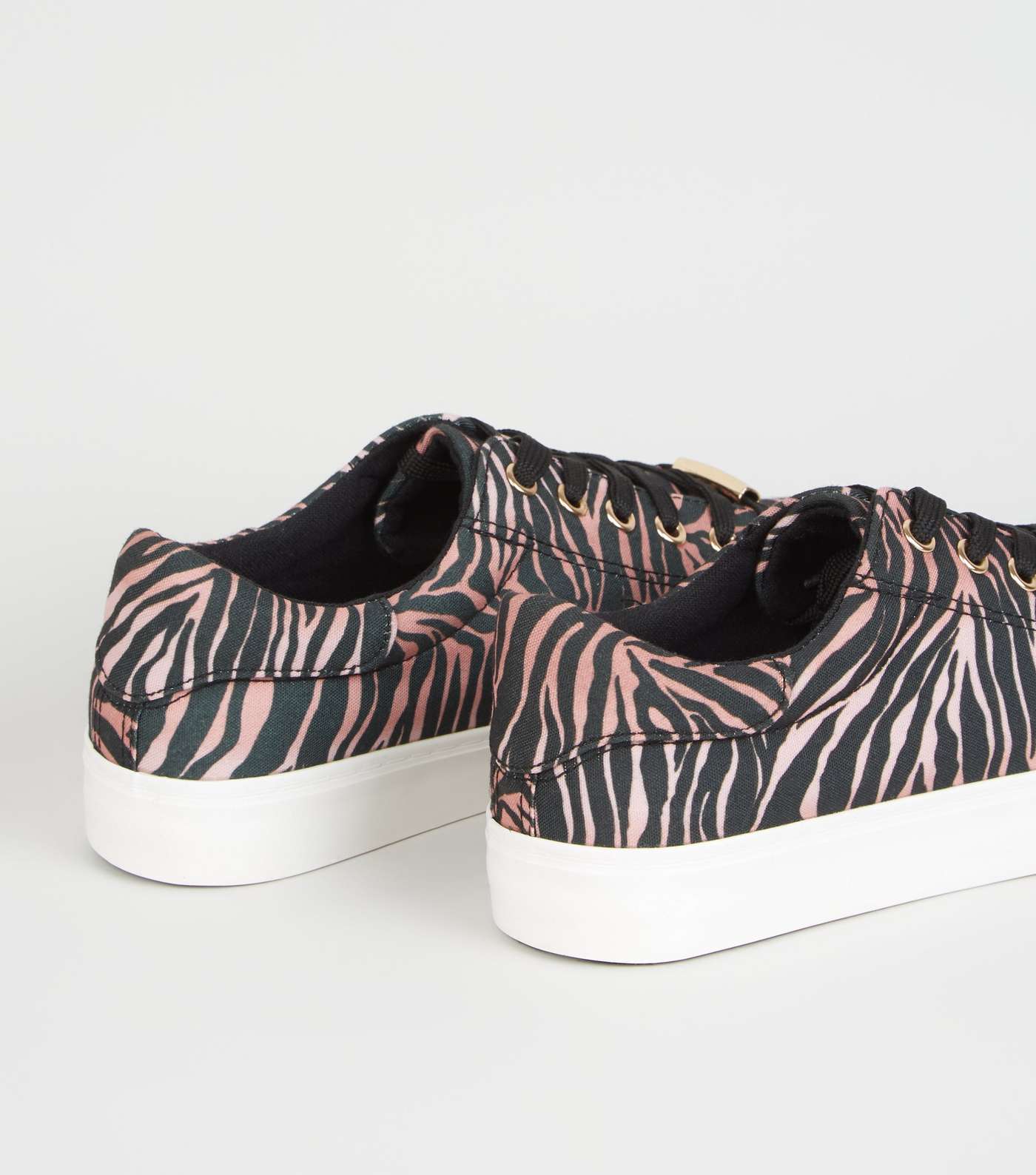 Mink Tiger Print Lace Up Trainers Image 4