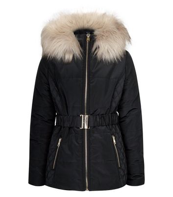 girls black belted coat