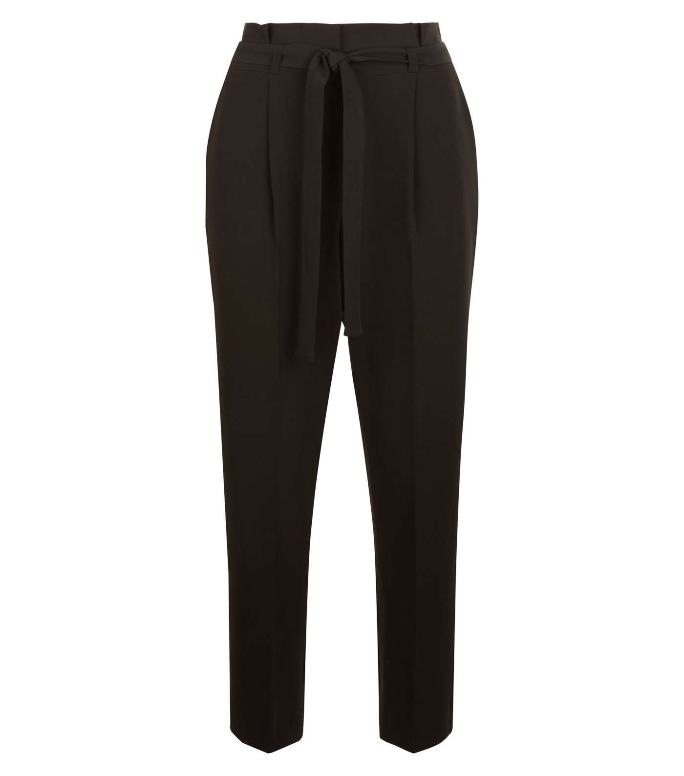 Black Paperbag Waist Tapered Trousers Image 4
