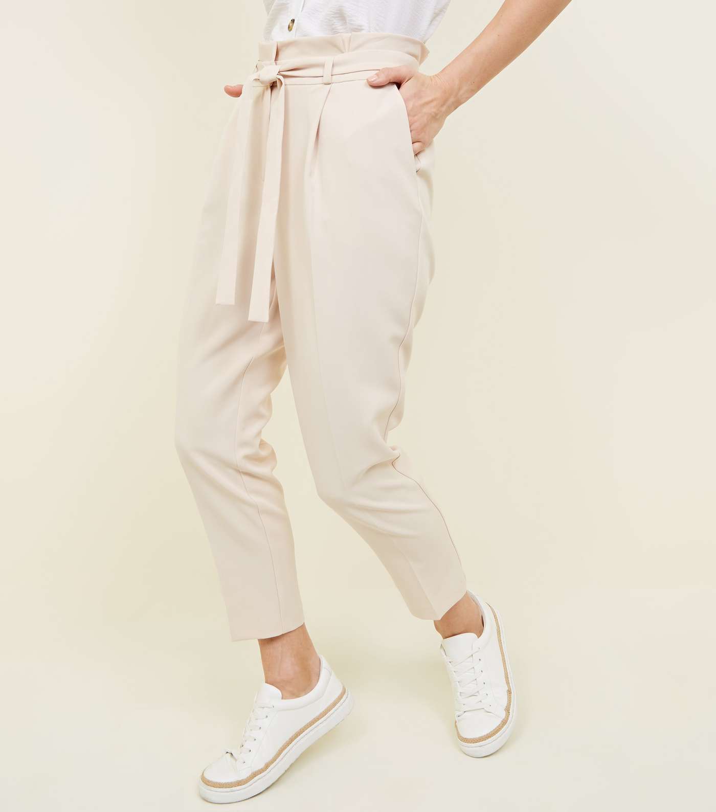 Stone Paperbag Tapered Trousers Image 2