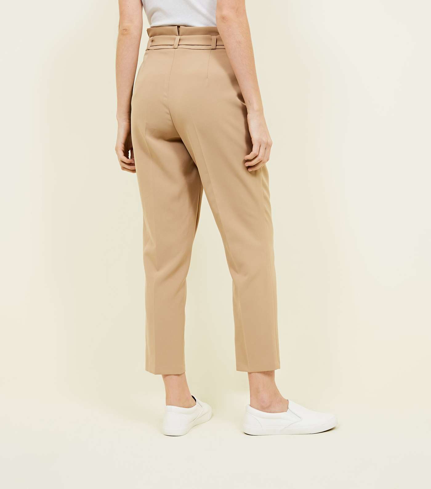Camel Paperbag Tapered Trousers Image 3