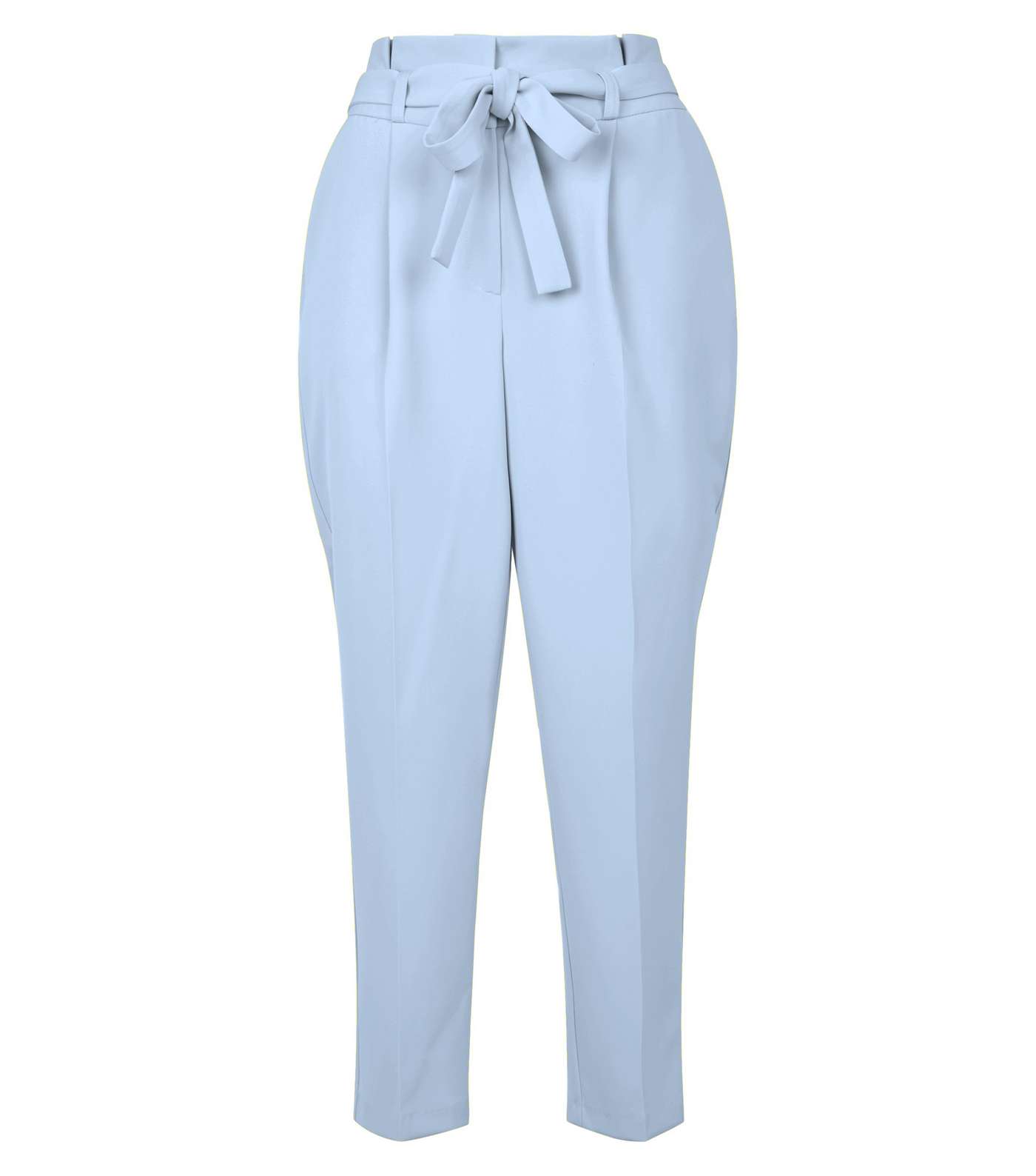 Pale Blue Paperbag Tapered Trousers Image 4