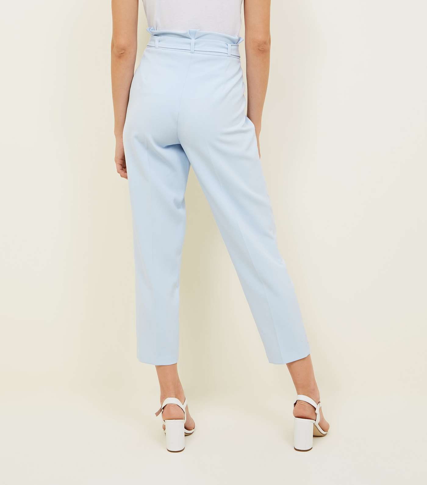 Blue Paperbag Waist Tapered Trousers Image 3