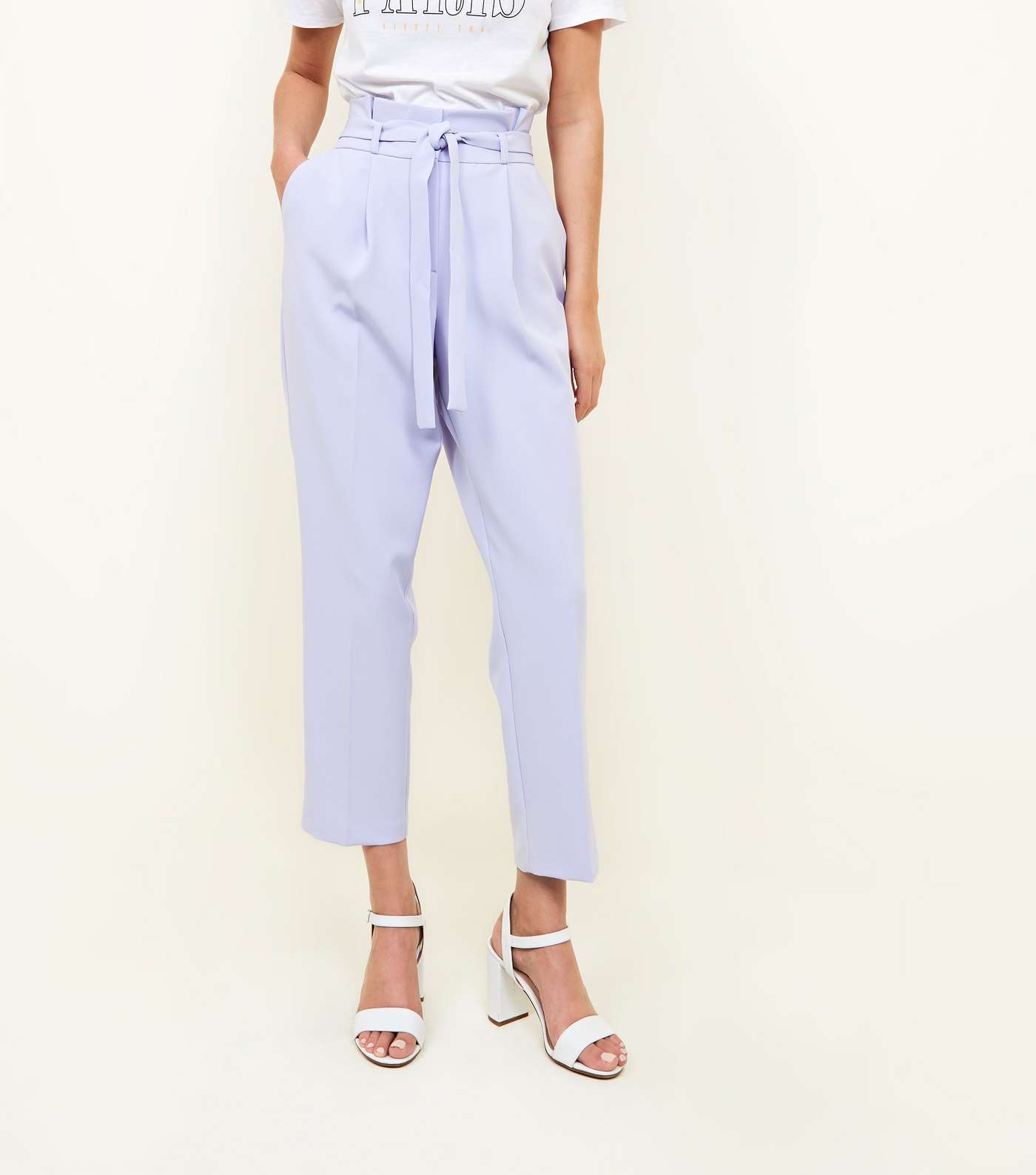 Lilac Paperbag Tapered Trousers Image 2