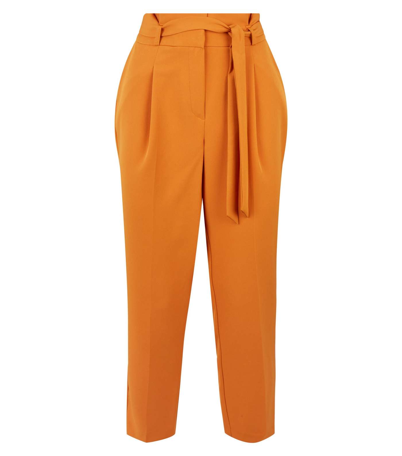 Bright Orange Paperbag Waist Tapered Trousers Image 4