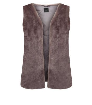 Grey fur gilet deals new look