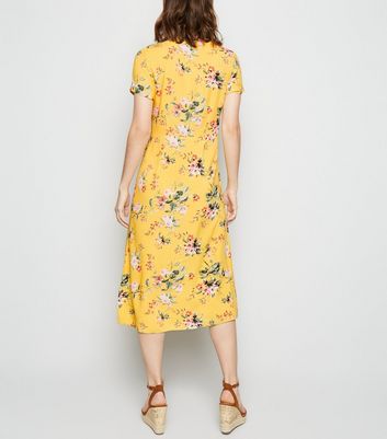 new look yellow floral dress