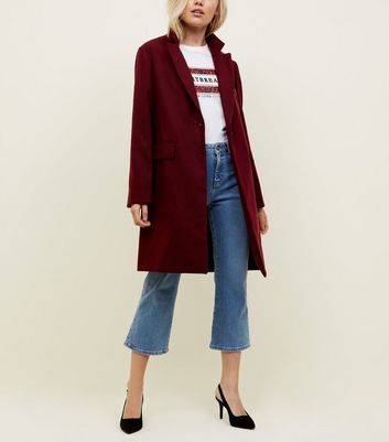 Burgundy coat petite best sale