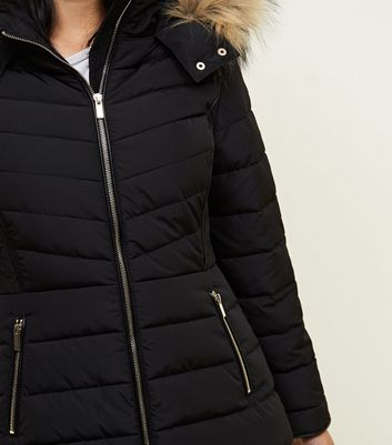 black puffer ladies coat