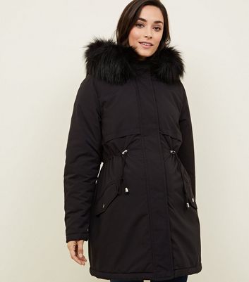 new look black maternity coat