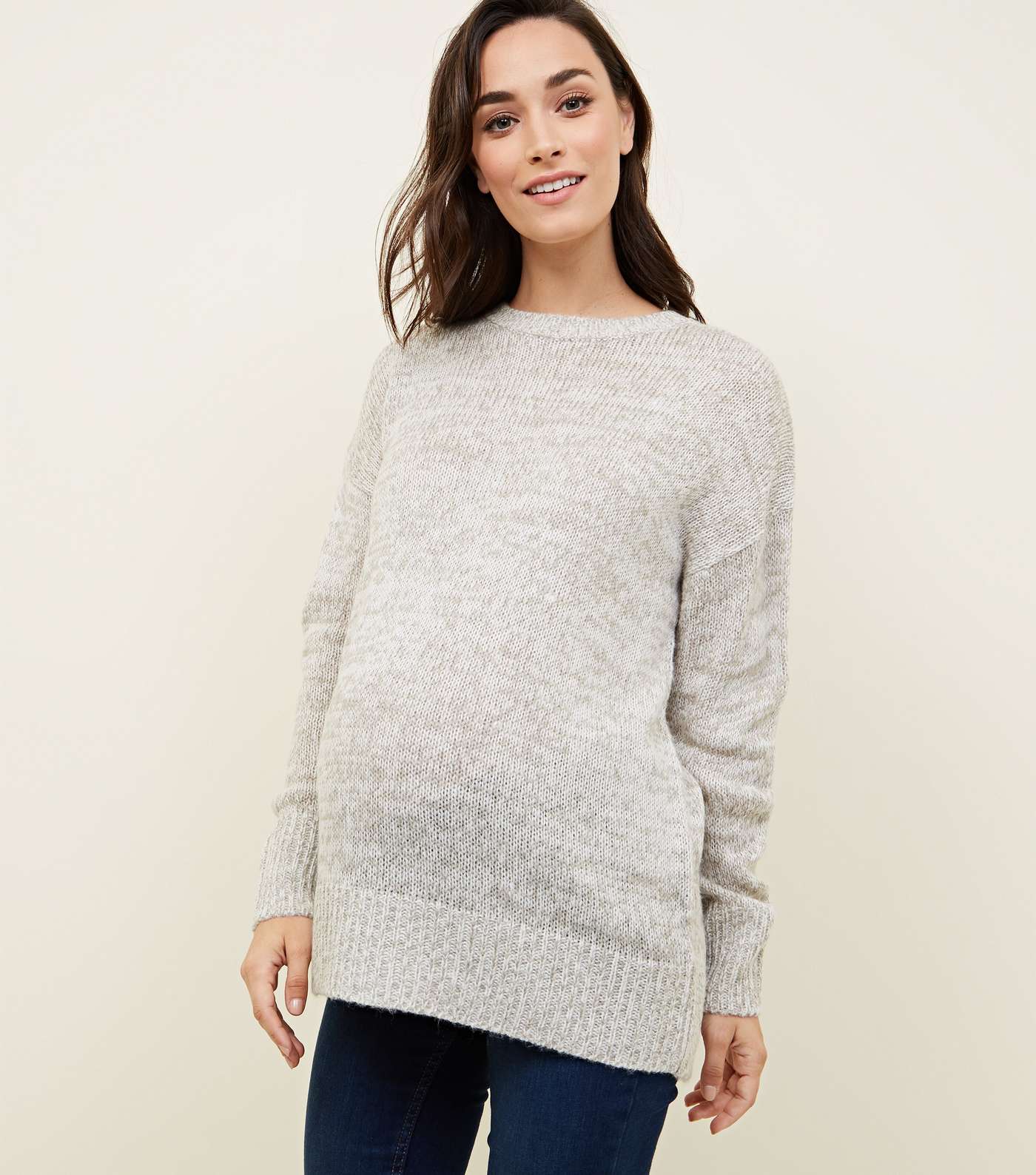 Maternity Pale Grey Knitted Jumper
