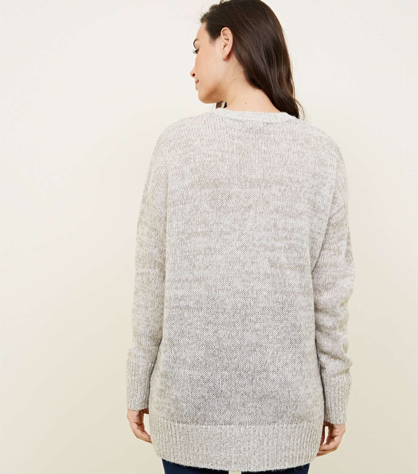 Maternity Pale Grey Knitted Jumper Image 3