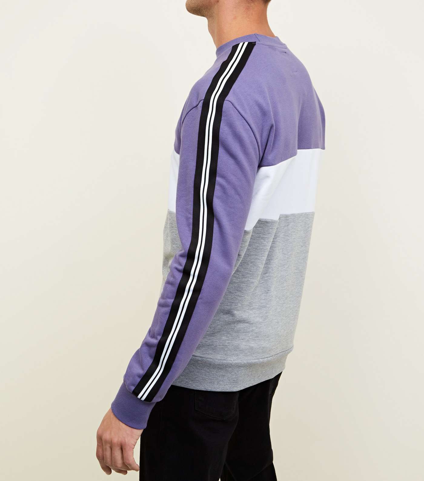 Purple Colour Block Sweatshirt Image 5