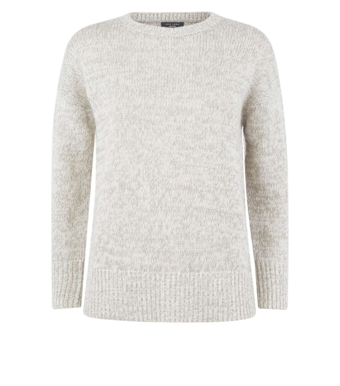 Petite Pale Grey Longline Knitted Jumper  Image 4