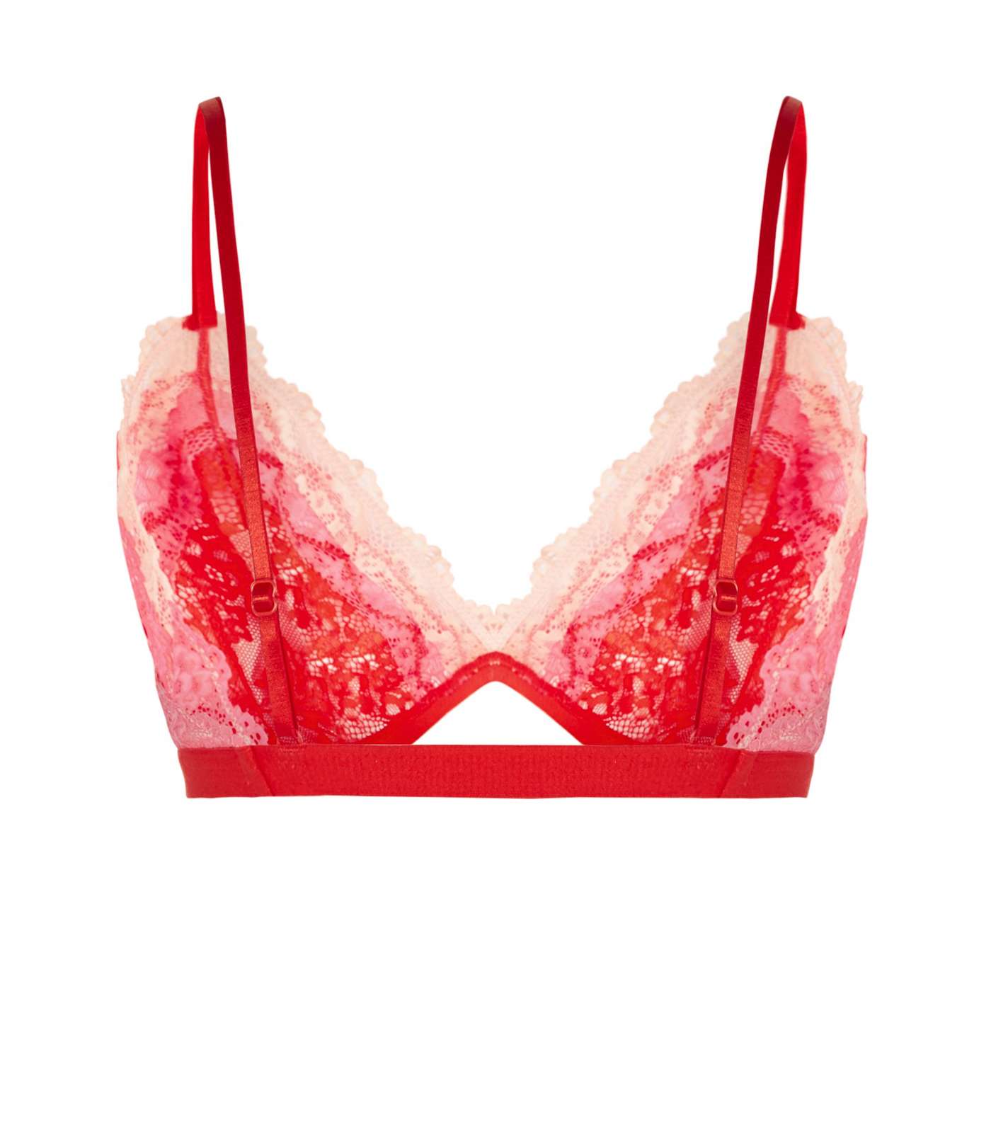 Red Tiered Ombré Lace Bralette Image 5
