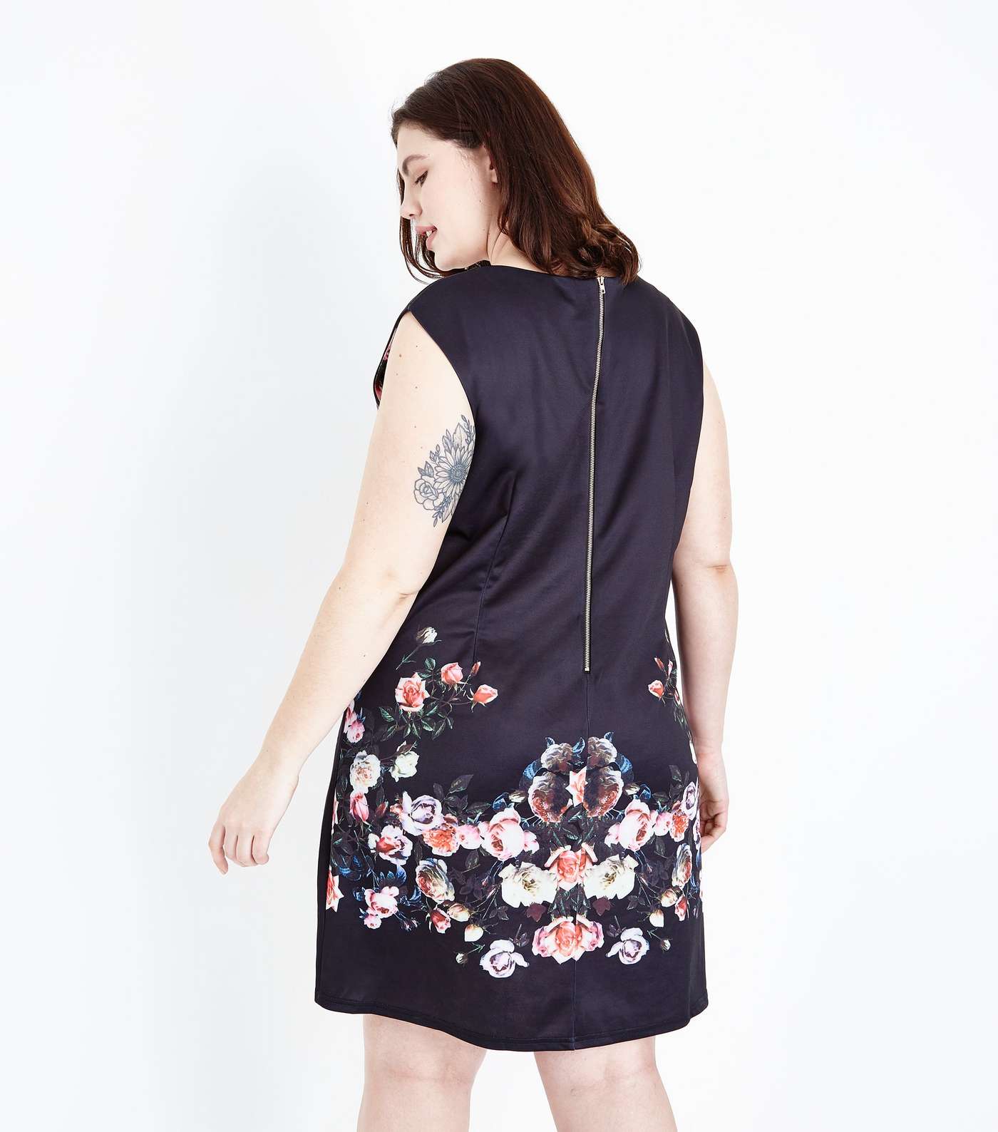 Mela Curves Black Floral Print Dress  Image 3