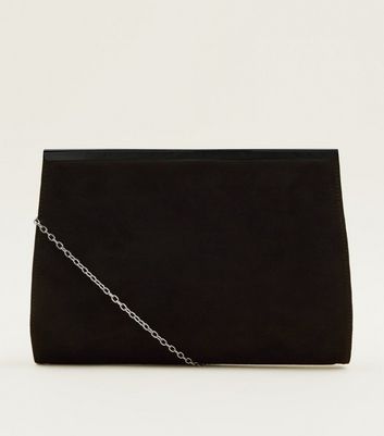 grey suede clutch bag new look