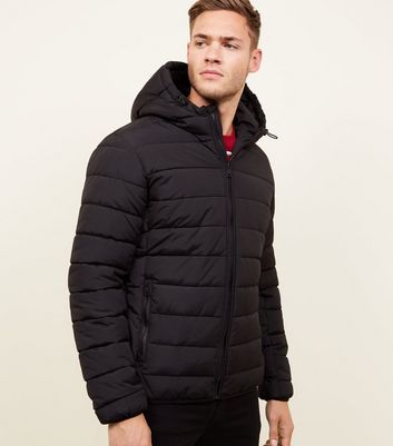 mens black puffer with hood