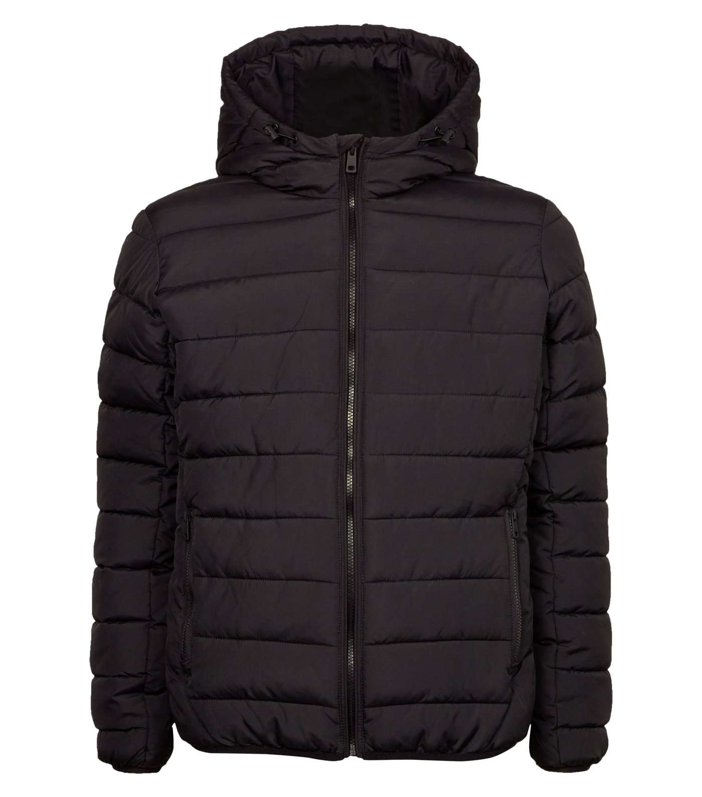 Black Hooded Puffer Jacket  Image 4