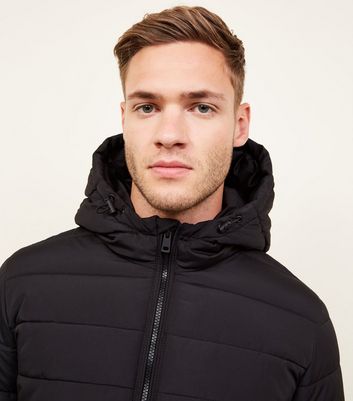 Black coat men deals hoodie puff new look