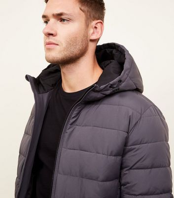Men's Dark Grey Hooded Puffer Coat New Look shop for Men's Dark Grey Hooded Puffer Coat New Look at Shopo