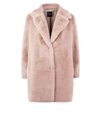 New look pink fluffy on sale coat