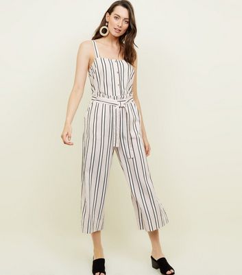 white striped paperbag trousers