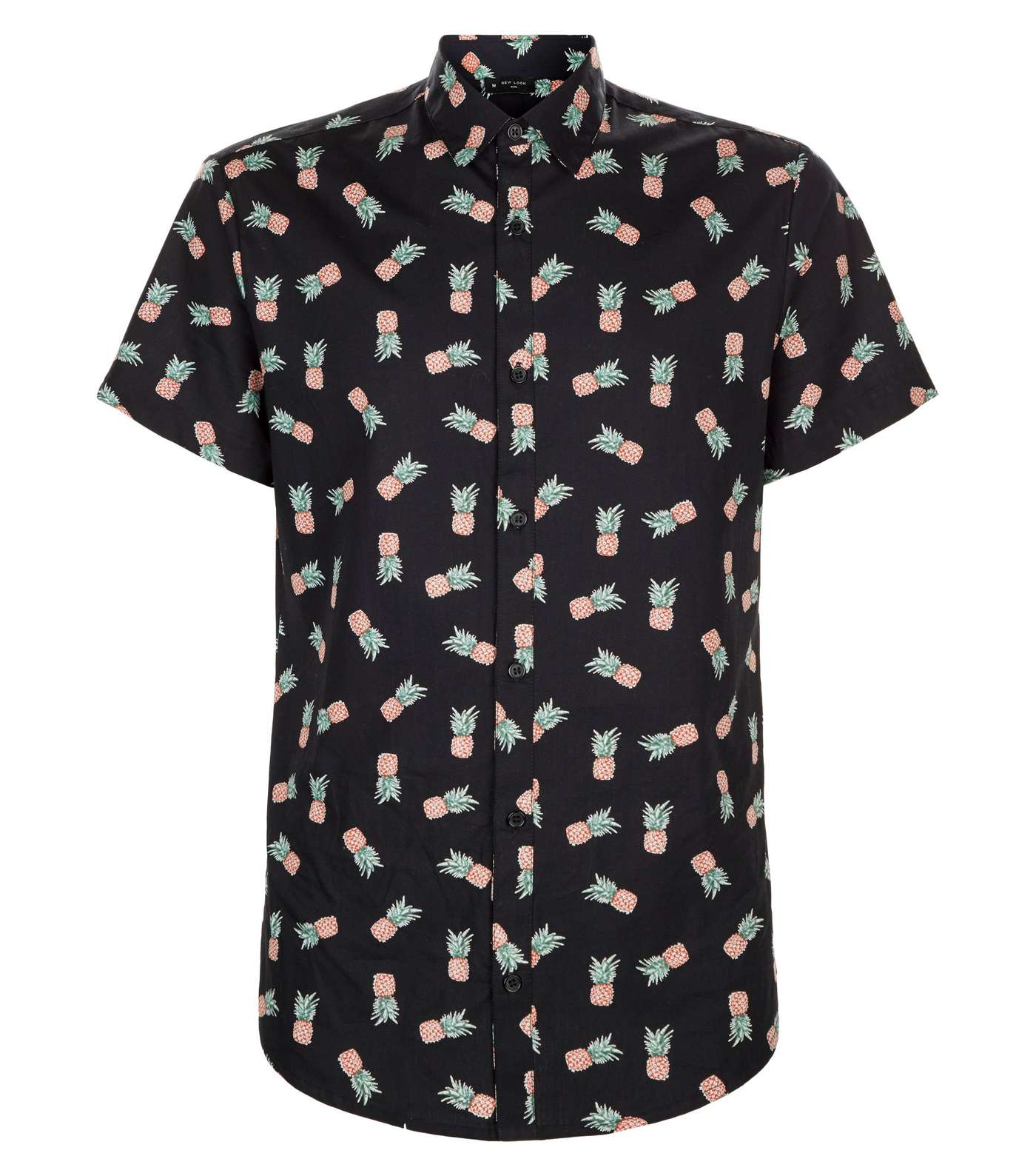 Black Pineapple Print Short Sleeve Shirt Image 4