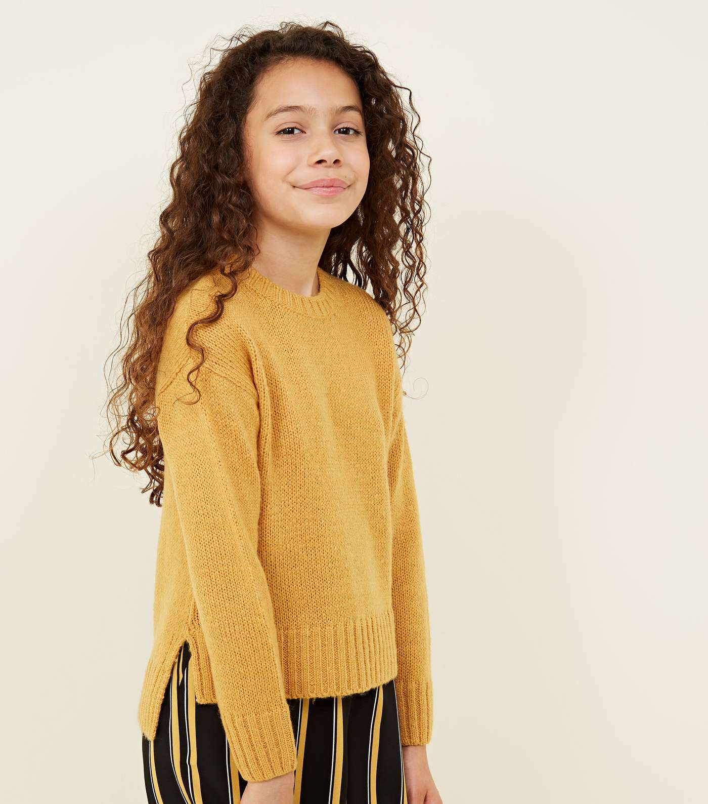 Girls Mustard Knitted Jumper