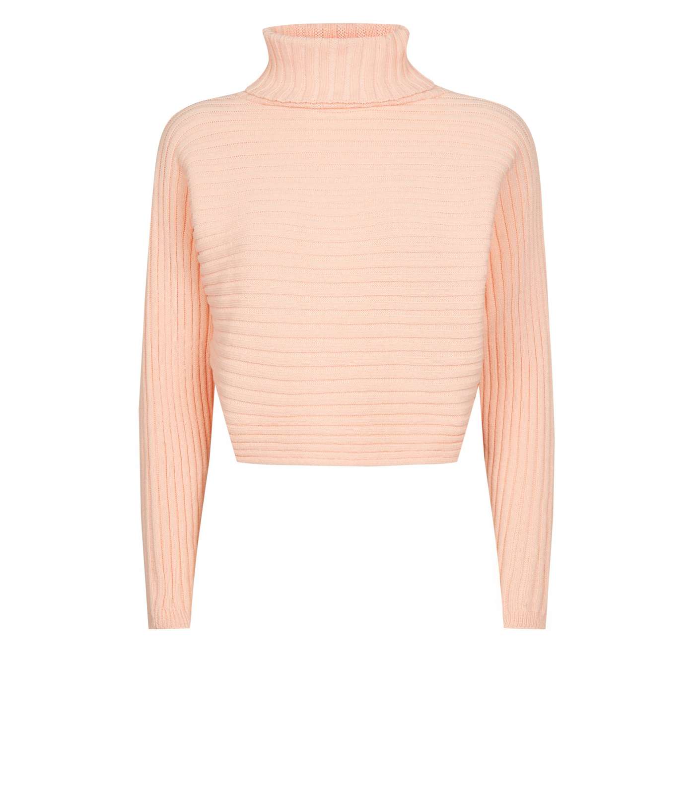Coral Roll Neck Boxy Cropped Jumper  Image 4