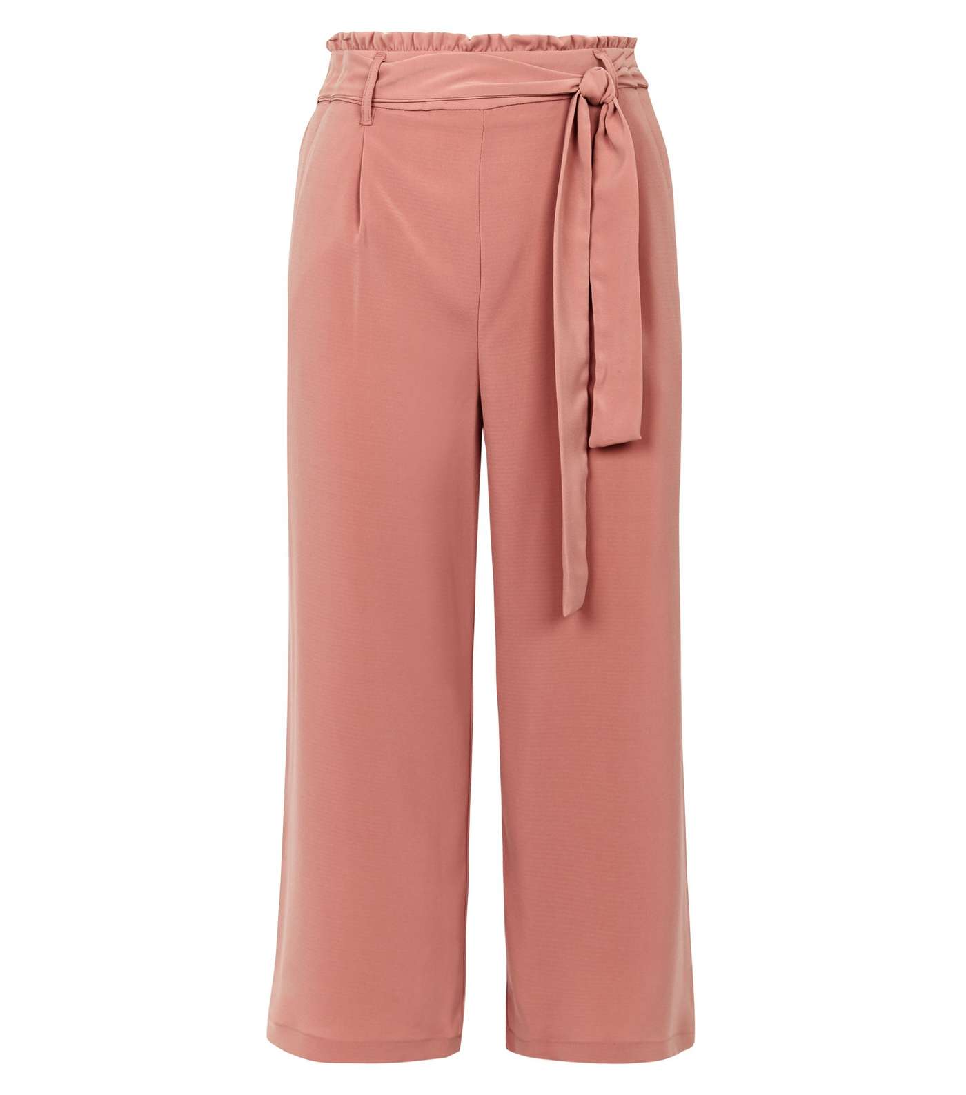 Coral Tie Waist Cropped Trousers Image 4