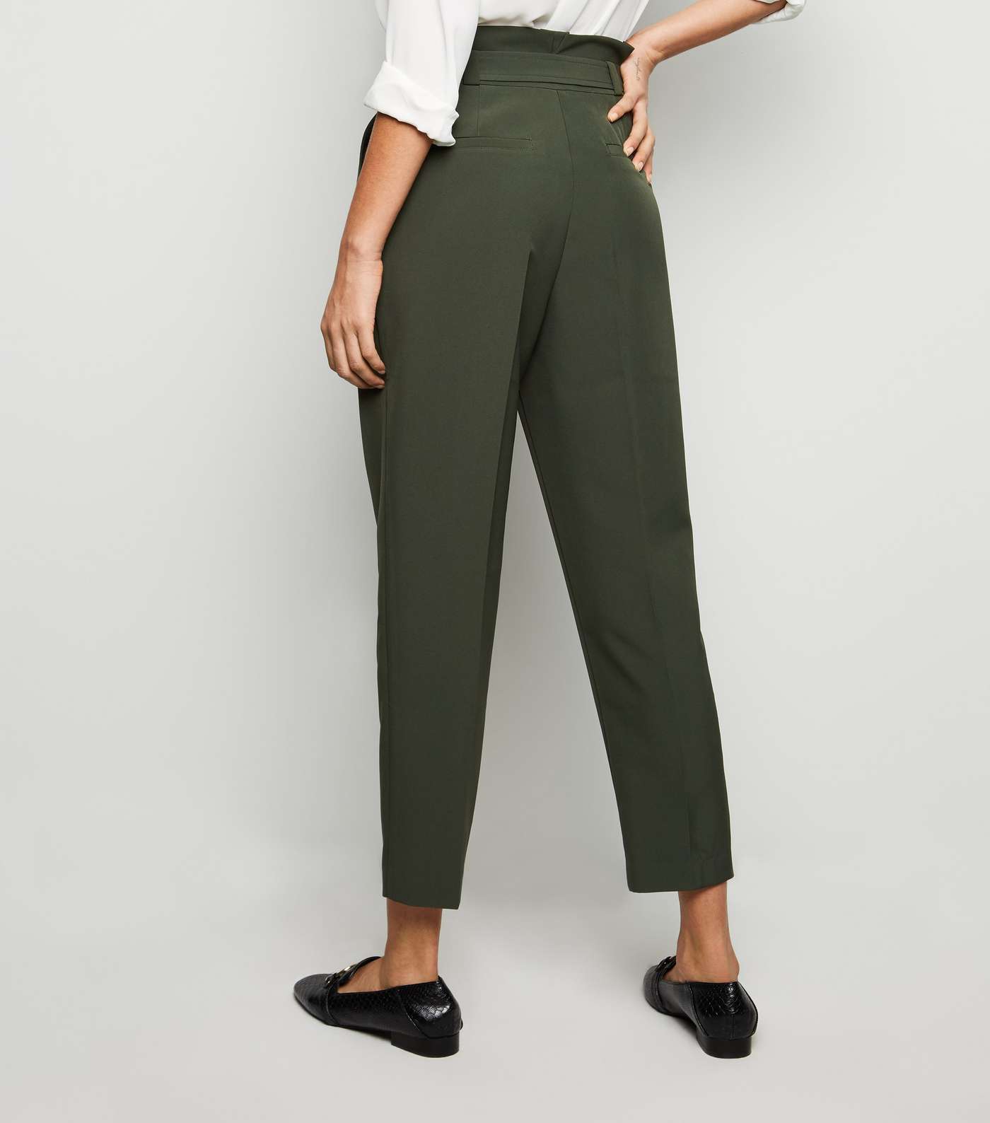 Green Paperbag Tapered Trousers Image 3