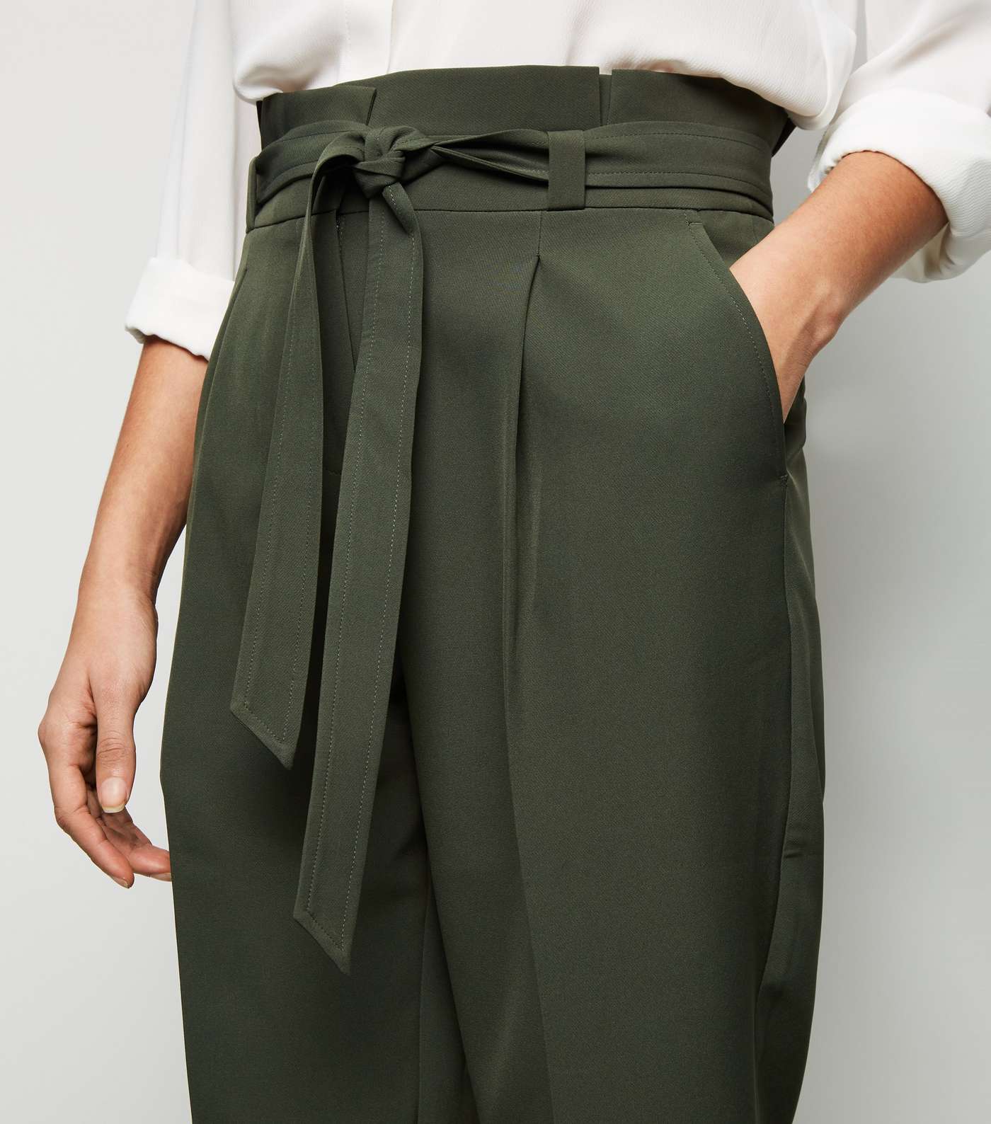 Green Paperbag Tapered Trousers Image 5