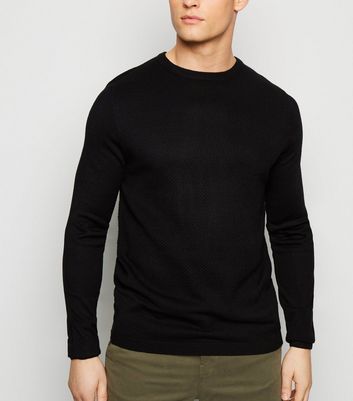 textured crew neck jumper