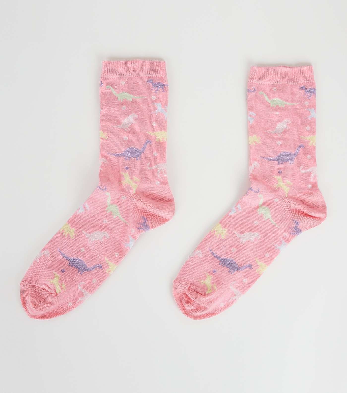 Mid Pink Dinosaur Glitter Socks
