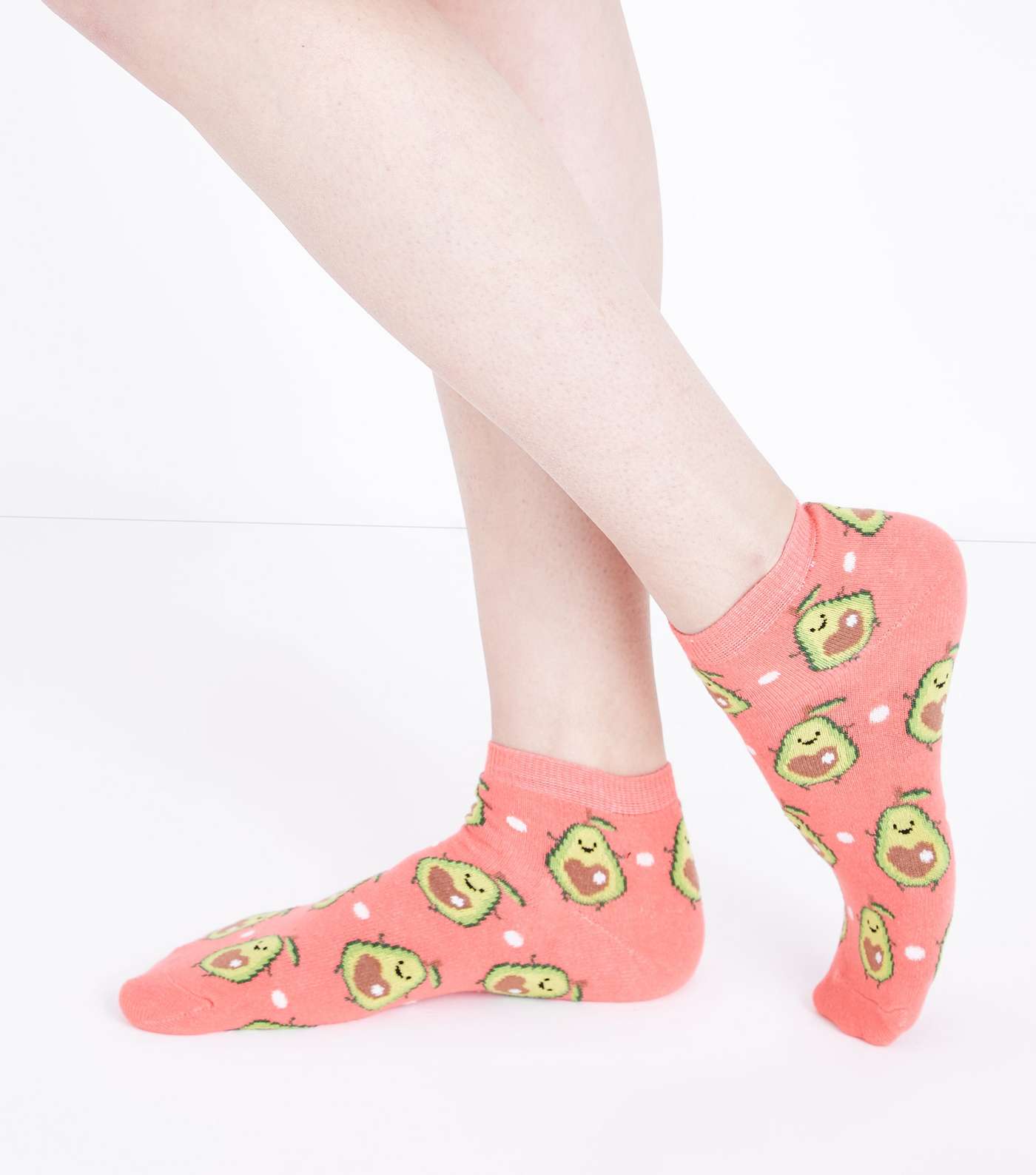Coral Avocado Ankle Socks Image 2